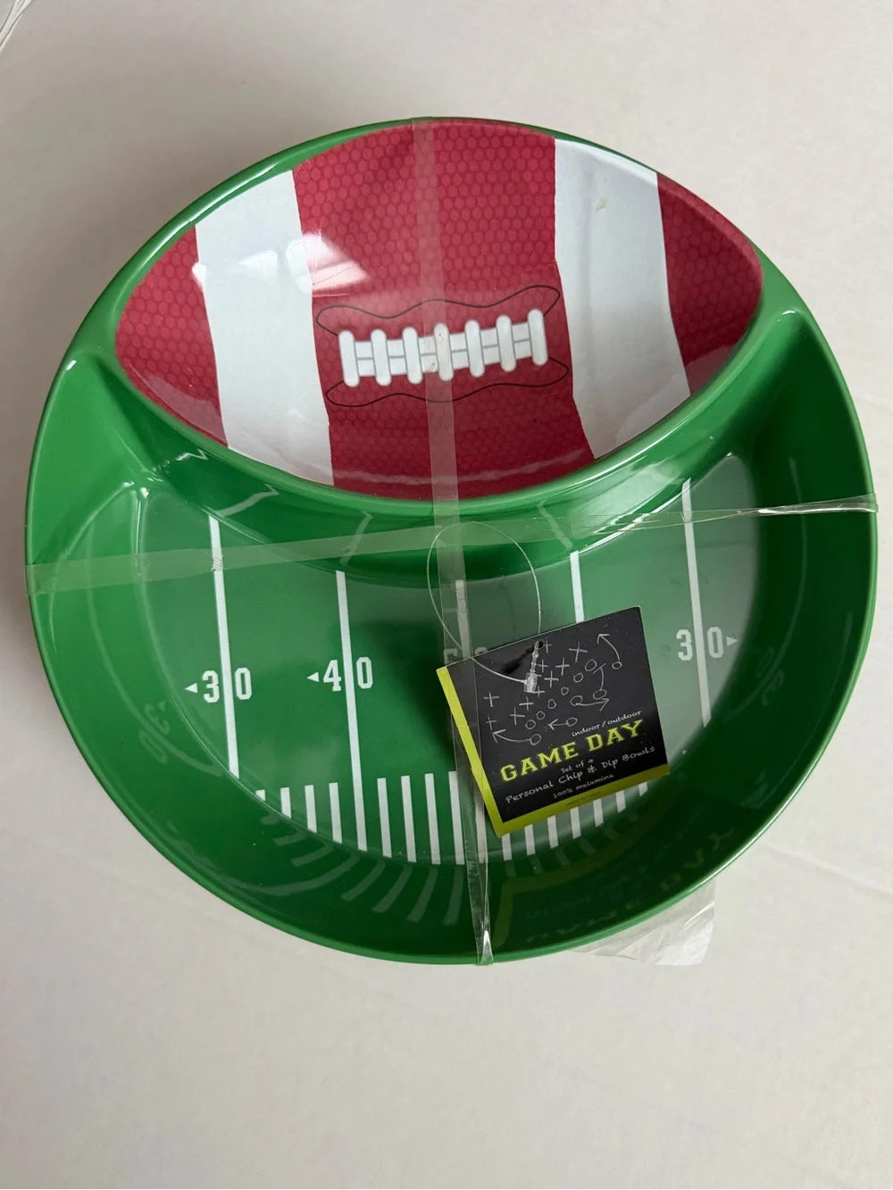 Football Snack Server - Green, White and Brown